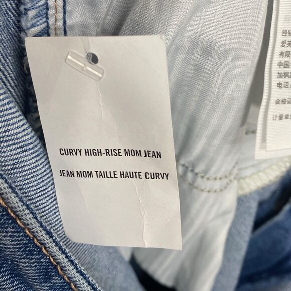 NWT Hollister Jeans Womens 21 Long (42x29) Curvy High Rise Mom Patchwork Stretch - Picture 9 of 12